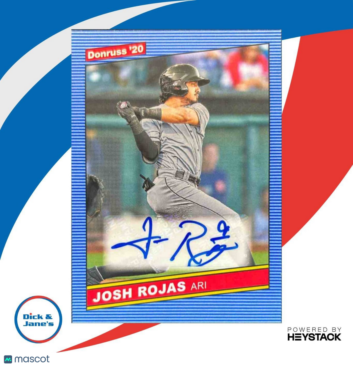 2020 Panini Donruss Josh Rojas Retro 1986 Signatures Auto RC Arizona Diamondback