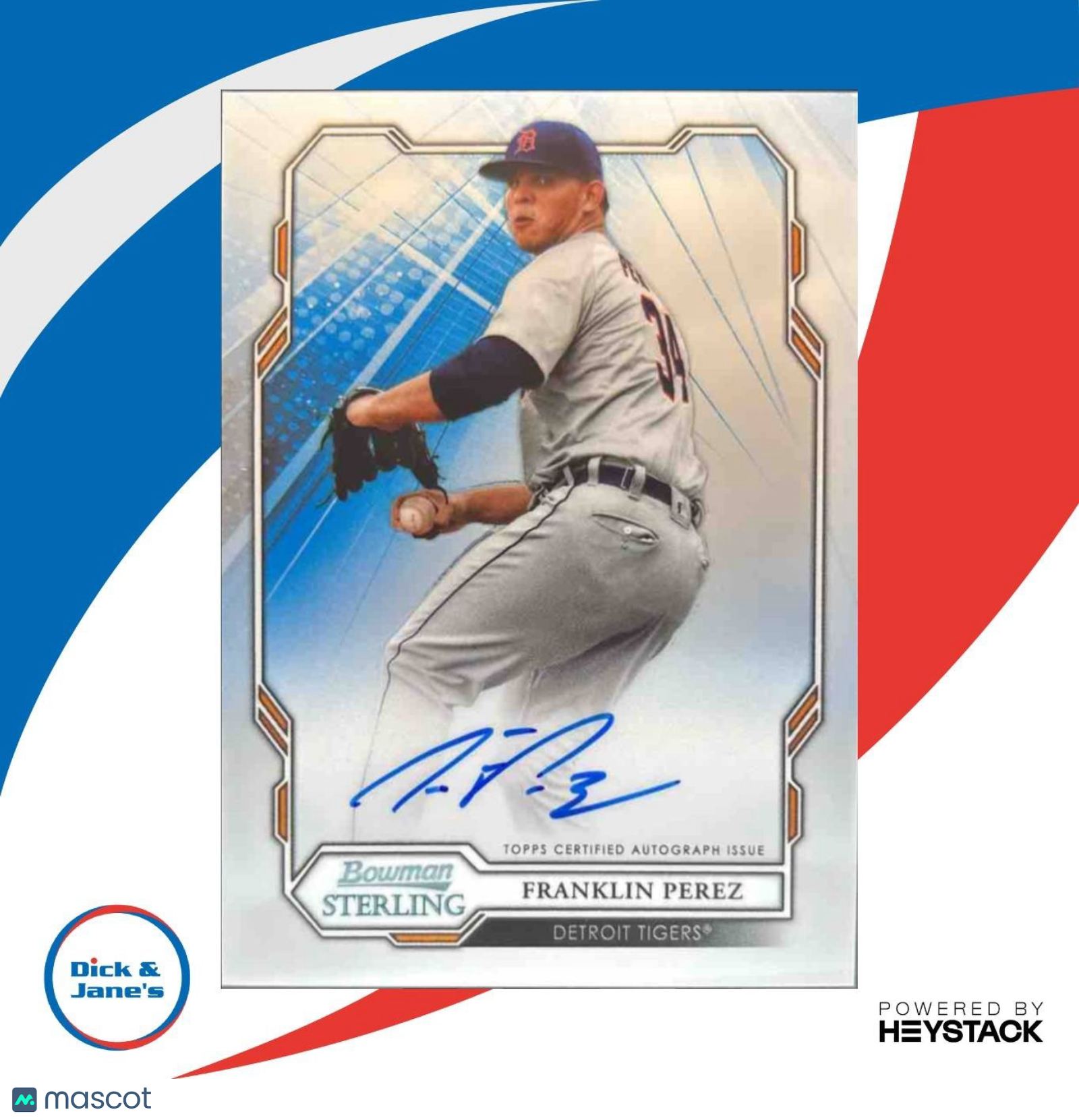 2019 Bowman Sterling Franklin Perez Prospect & Rookie Auto Detroit Tigers