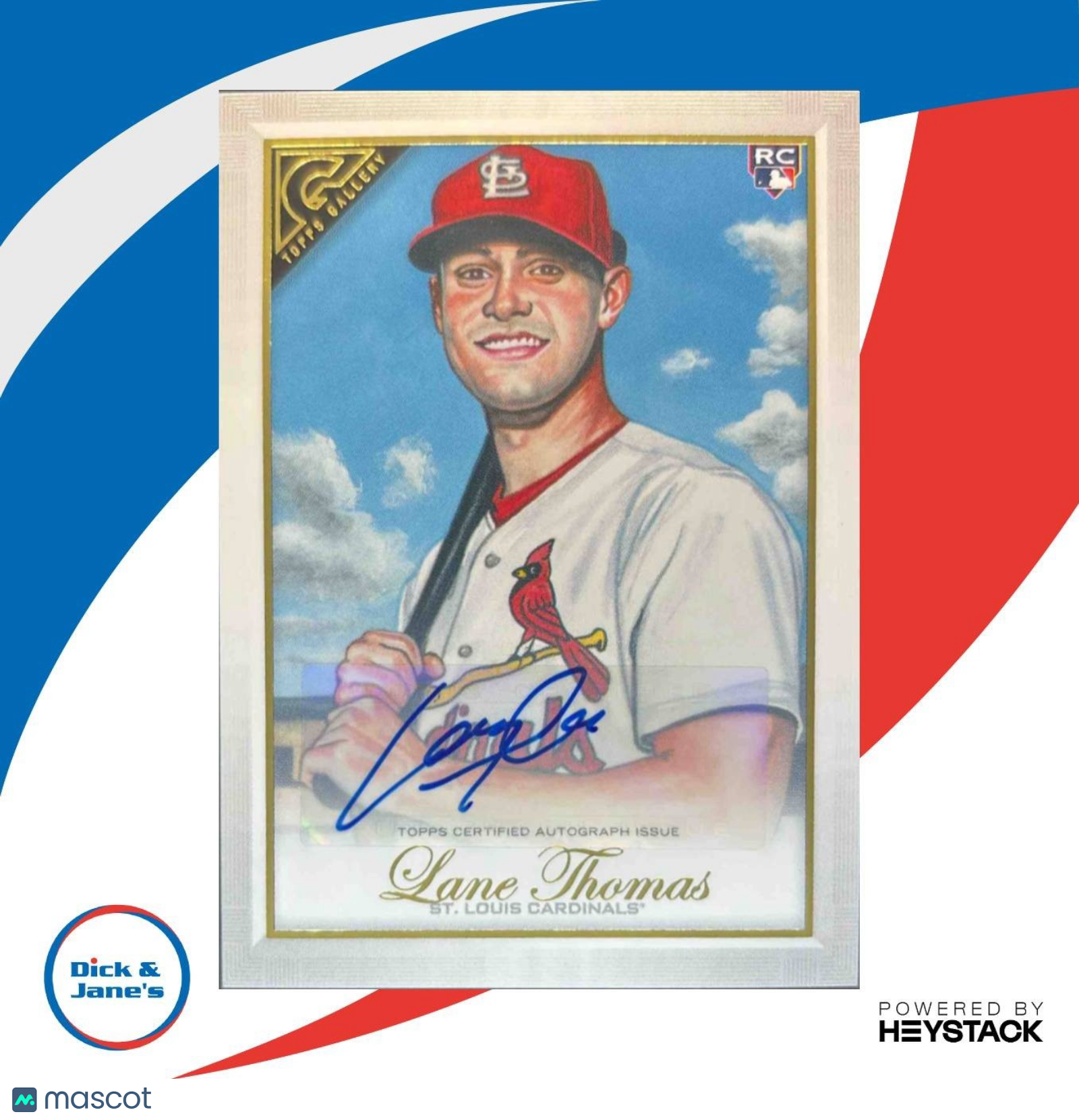 2019 Topps Gallery Lane Thomas Auto #70 RC St. Louis Cardinals