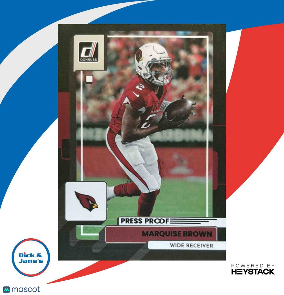 2022 Panini Donruss Marquise Brown Black Press Proof /10 #187 Arizona Cardinals