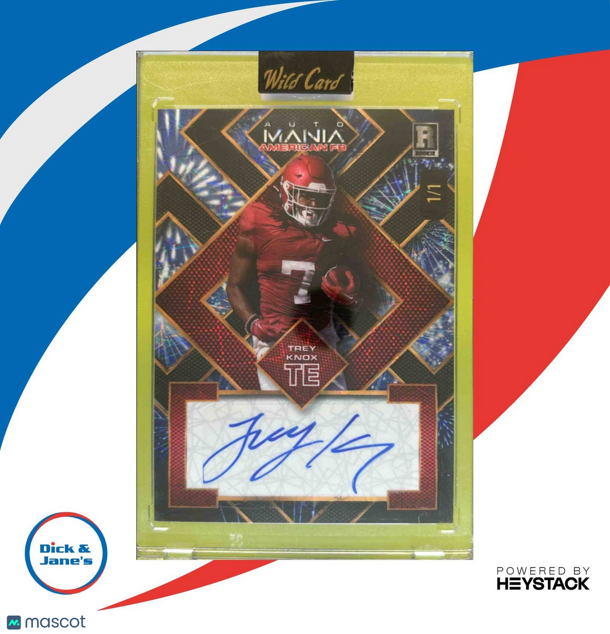 2024 Wild Card Automania American Trey Knox Square Fireworks 1/1 Auto