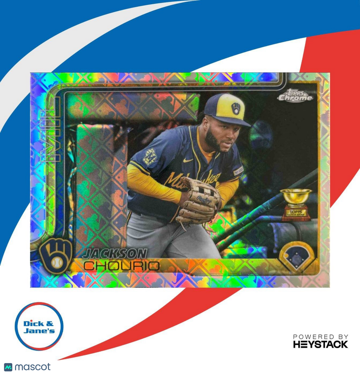 2025 Topps Chrome Jackson Chourio Image Variation LogoFractor #262 Brewers