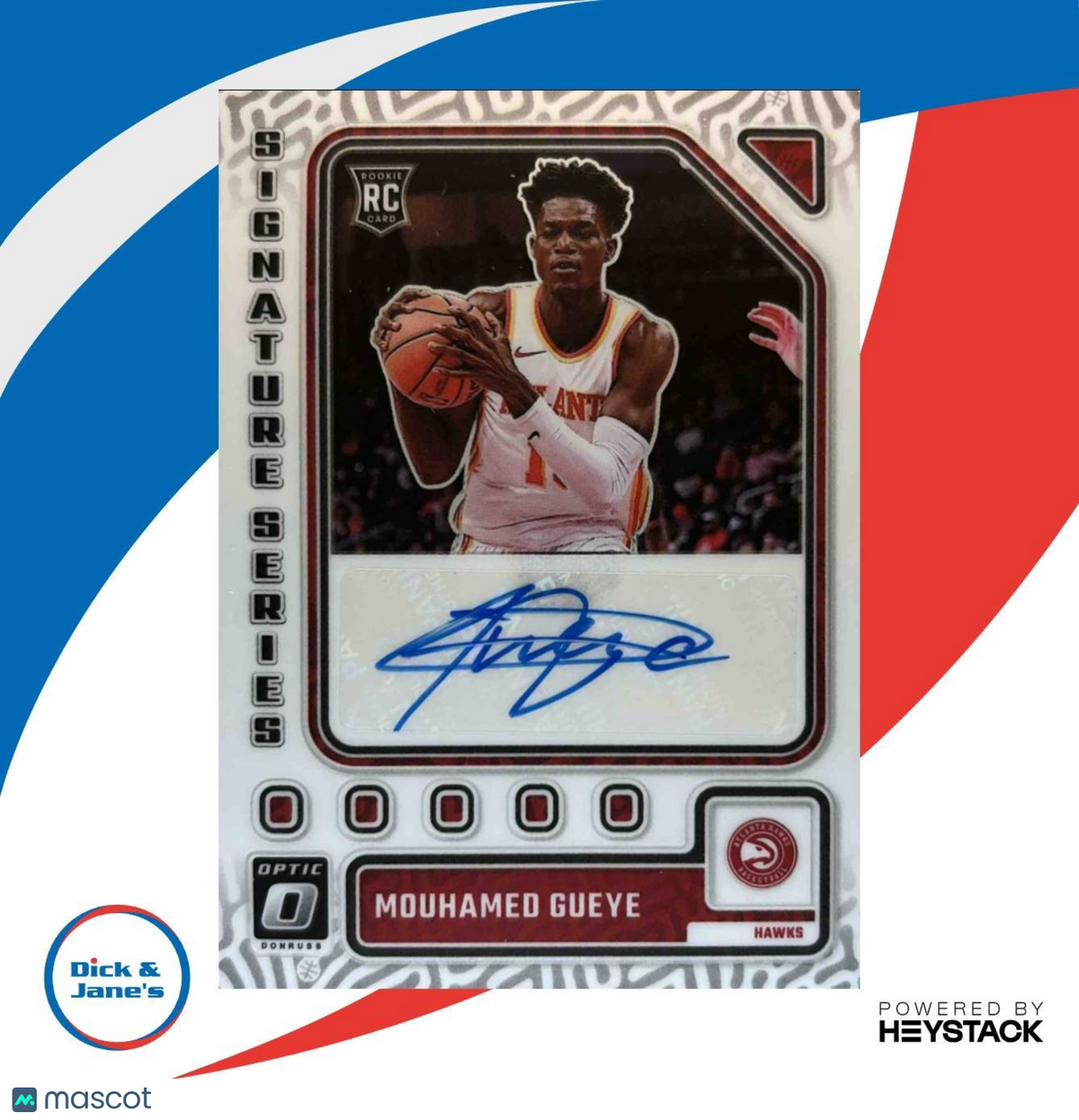 2023-24 Panini Donruss Optic Mouhamed Gueye Signature Series RC Atlanta Hawks
