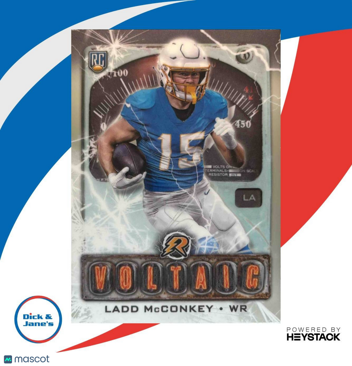 2024 Topps Resurgence Ladd McConkey Voltaic #V-12 RC Los Angeles Chargers