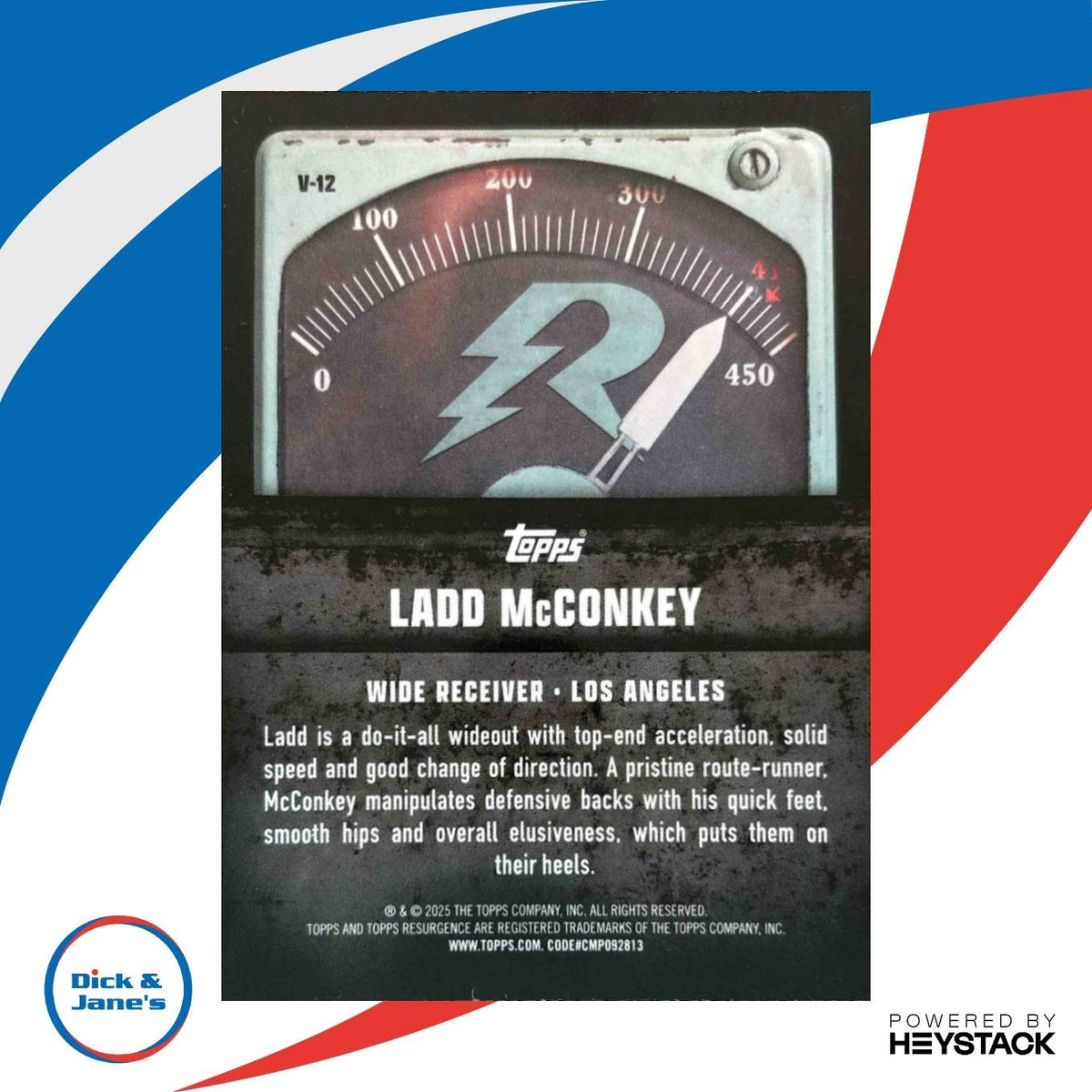 2024 Topps Resurgence Ladd McConkey Voltaic #V-12 RC Los Angeles Chargers