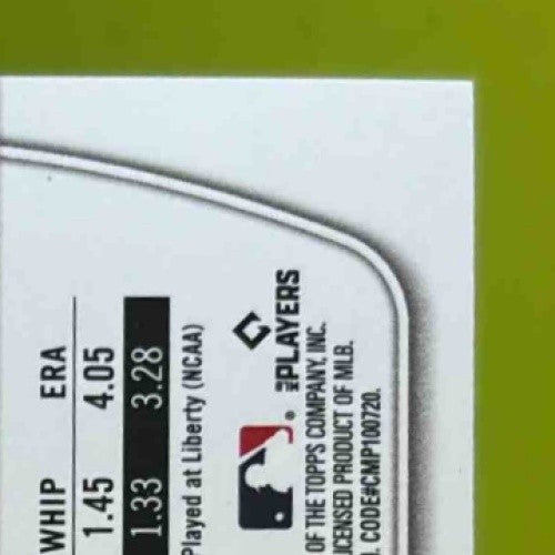 2025 Bowman Garrett Horn Auto Purple Border 93/250 1st Prospect Texas Rangers