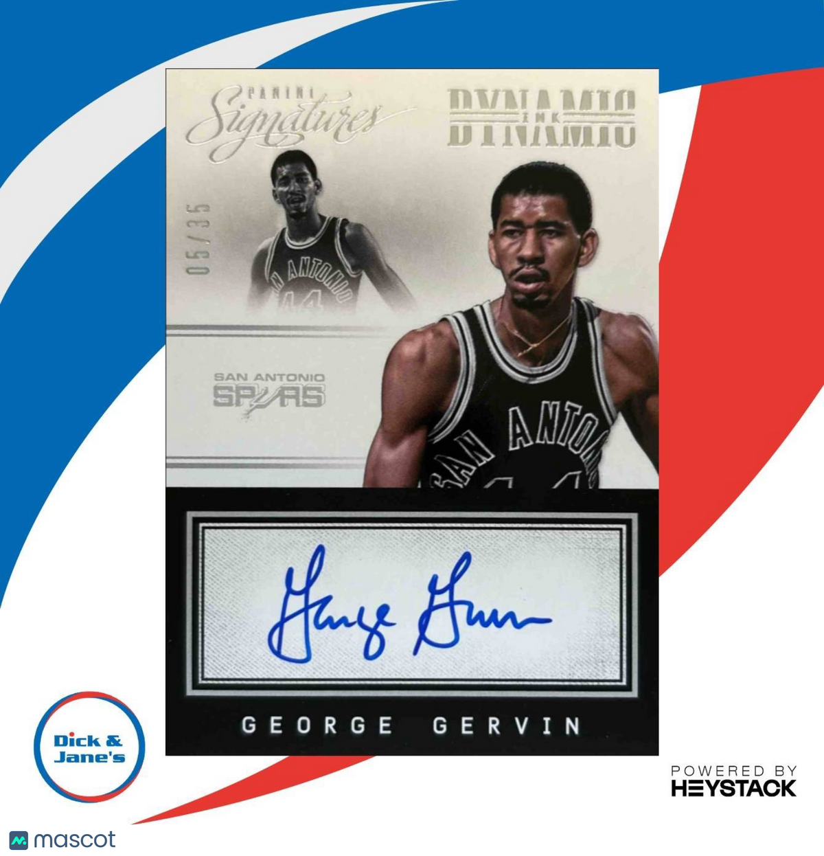 2013-14 Panini Signature George Gervin Dynamic Ink /35 #2 Auto San Antonio Spurs