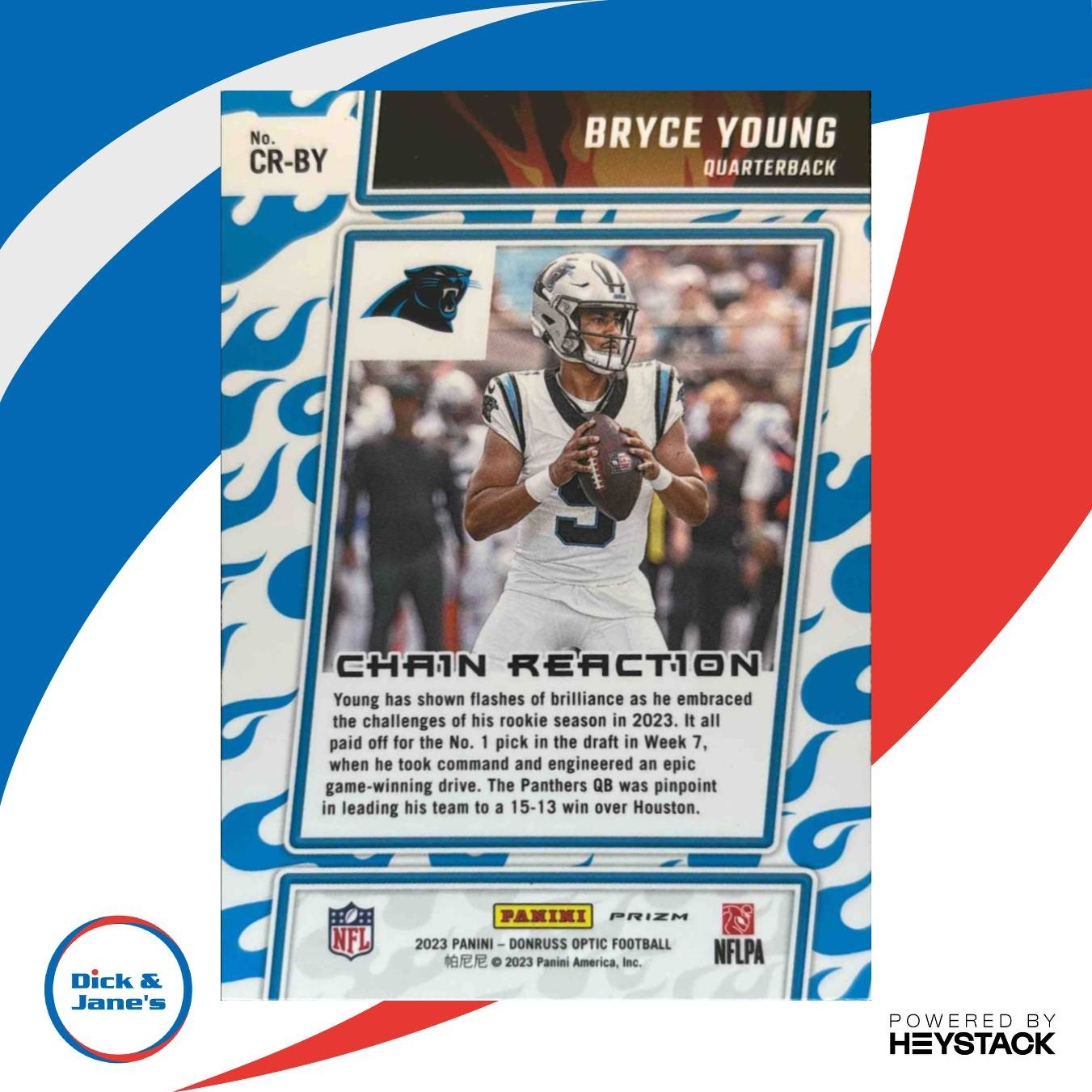 2023 Donruss Optic Bryce Young Chain Reaction Holo Prizm RC Carolina Panthers