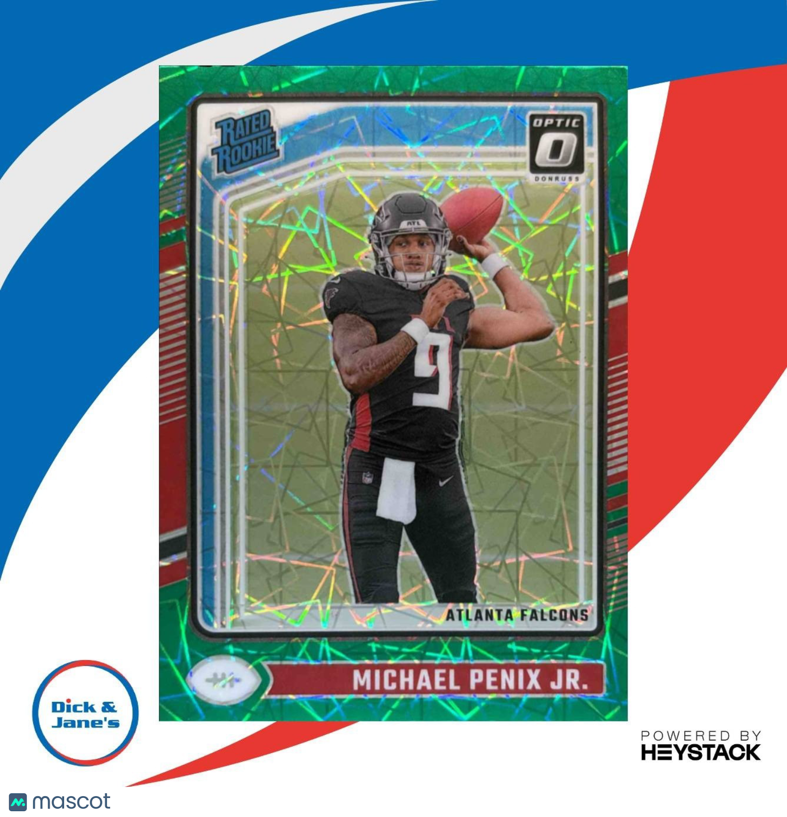 2024 Donruss Optic Michael Penix Jr. Green Velocity #279 Atlanta Falcons