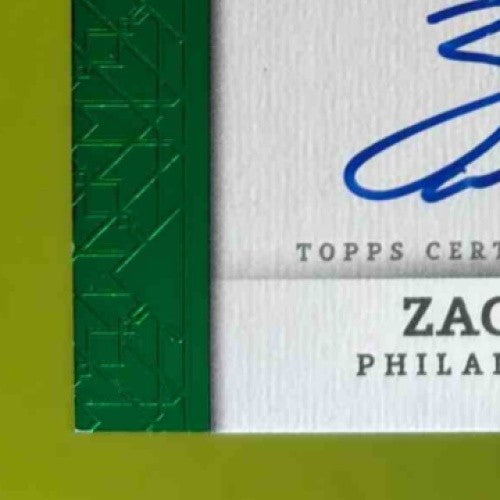 2024 Topps Tier One Zack Wheeler Talent Auto Green Foil 44/49 Phillies