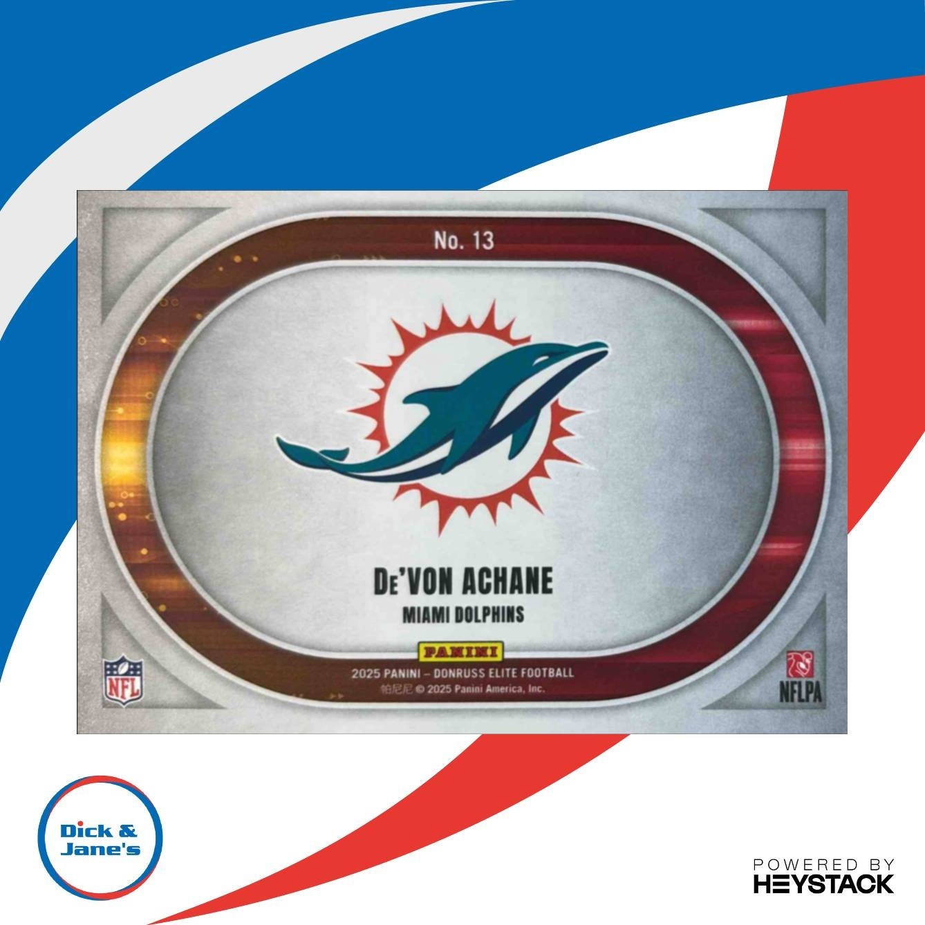 2025 Panini Donruss Elite De'Von Achane Full Throttle 700/799 #13 Miami Dolphins