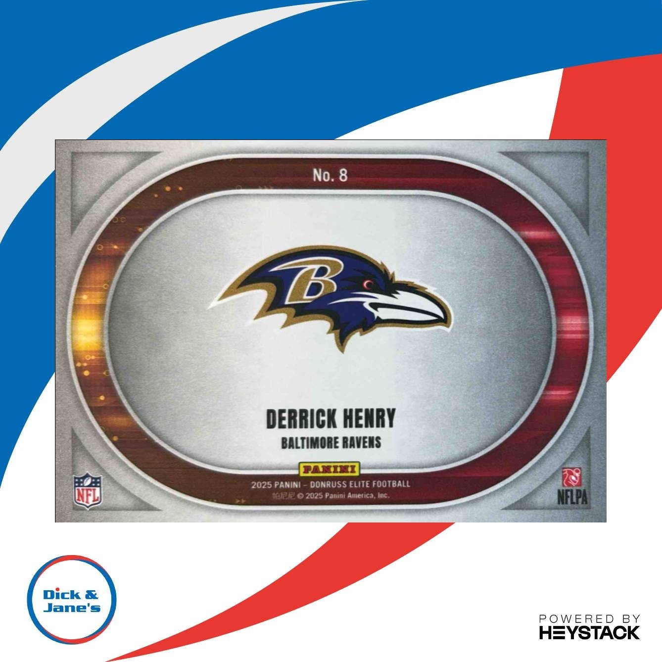 2025 Donruss Elite Derrick Henry Full Throttle Orange 27/199 #8 Baltimore Ravens