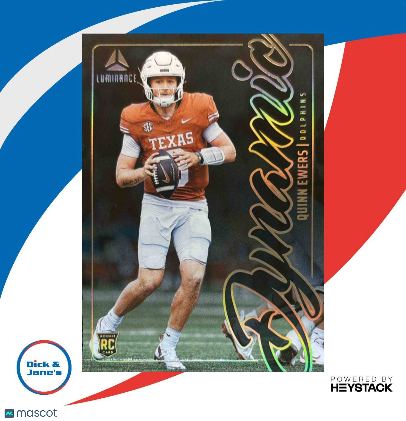 2025 Panini Luminance Quinn Ewers Dynamic Rookies #10 Miami Dolphins
