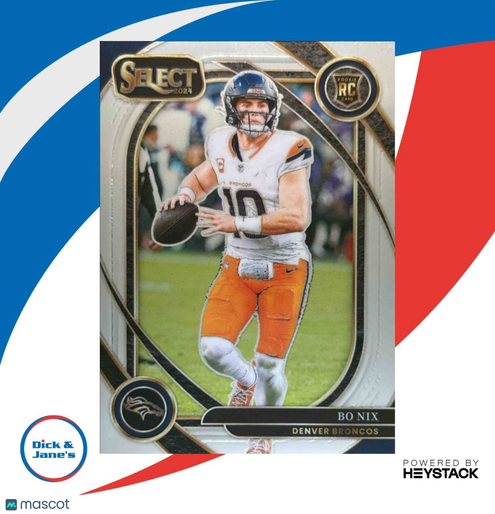 2024 Panini Select Bo Nix Club #221 RC Denver Broncos