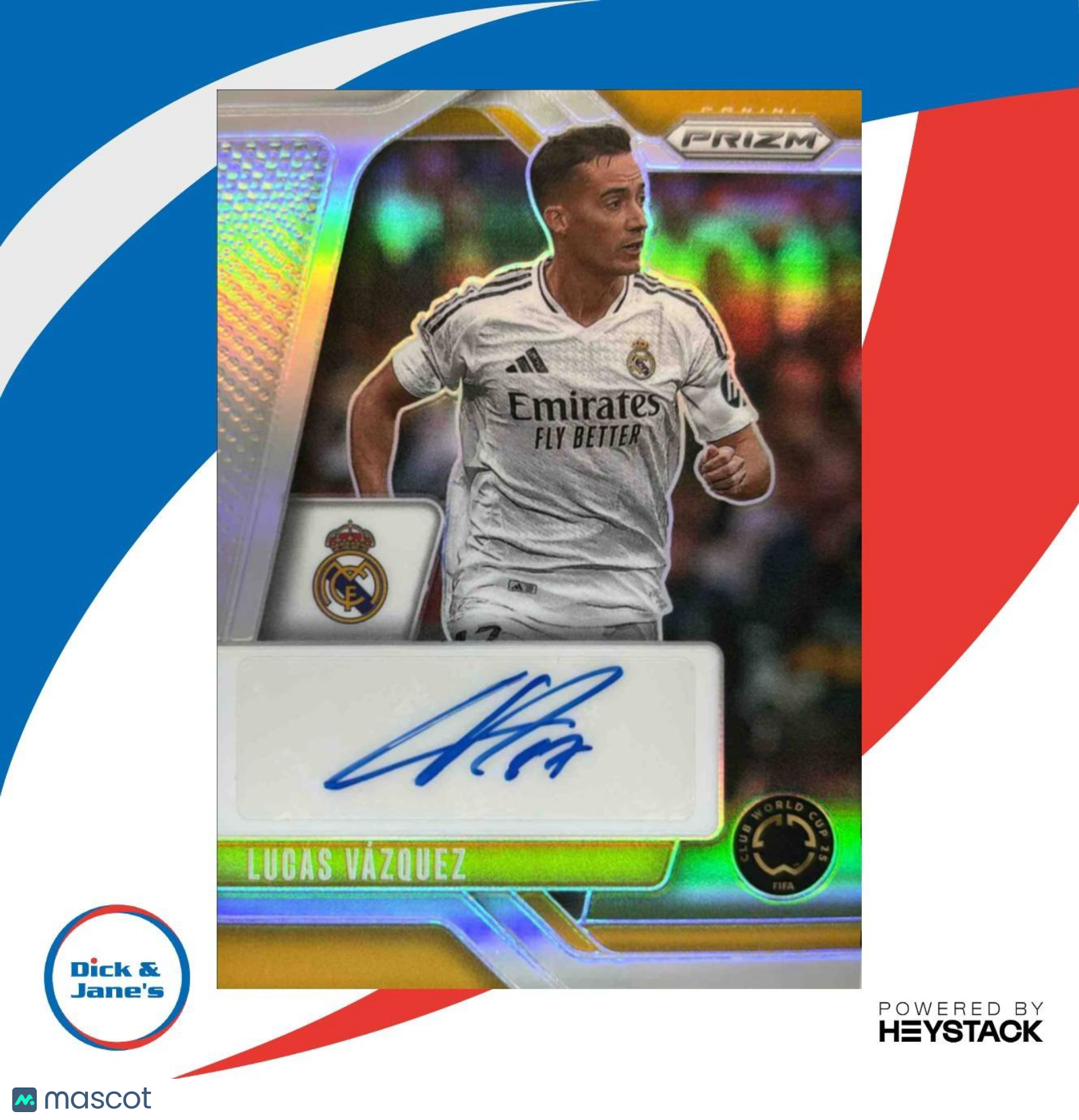 2025 Panini Prizm Club World Cup Lucas Vazquez Signatures Silver /99 Juniors