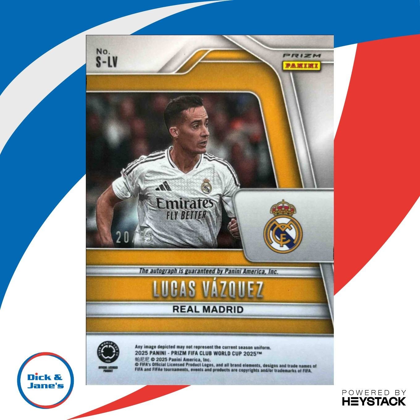 2025 Panini Prizm Club World Cup Lucas Vazquez Signatures Silver /99 Juniors