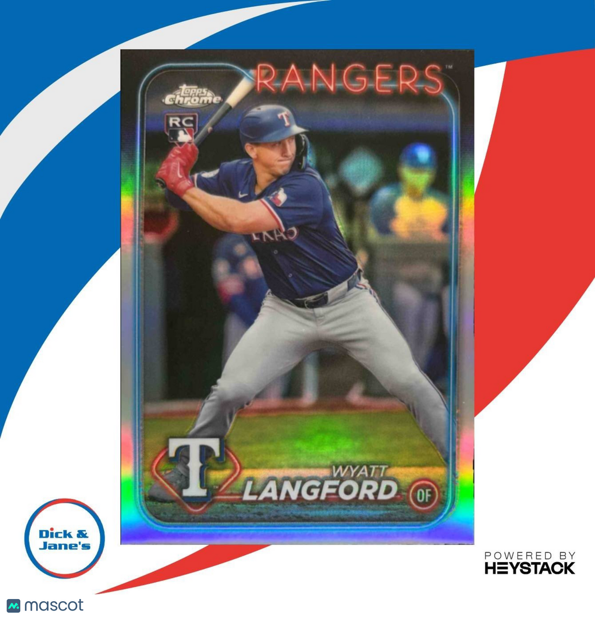 2024 Topps Chrome Update Wyatt Langford Refractor #USC35 RC Texas Rangers