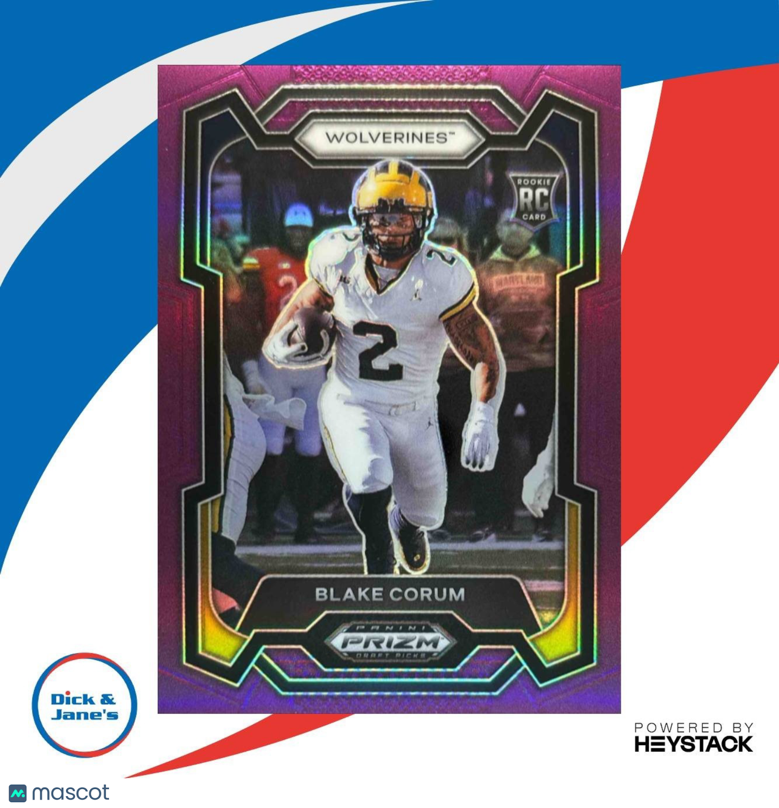 2024 Prizm Collegiate Draft Pick Blake Corum Purple /75 #128 Michigan Wolverines