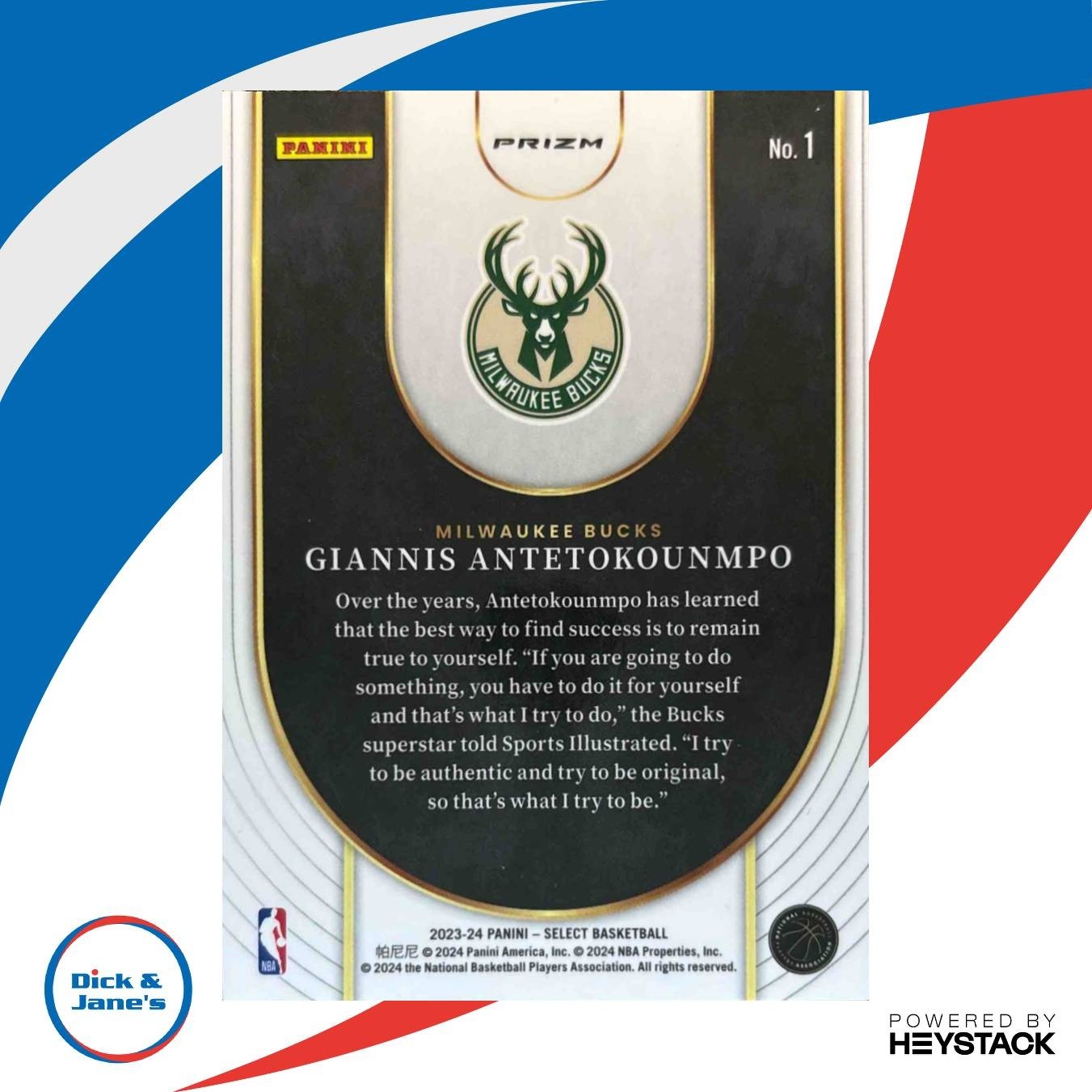 2023-24 Panini Select Giannis Antetokounmpo Neon Icon #1 Milwaukee Bucks