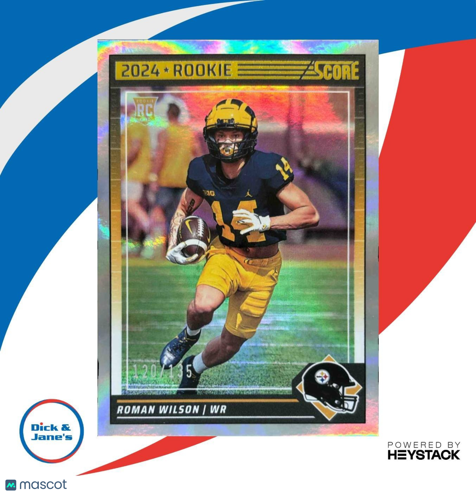 2024 Panini Score Roman Wilson Circular 120/135 #360 RC Pittsburgh Steelers