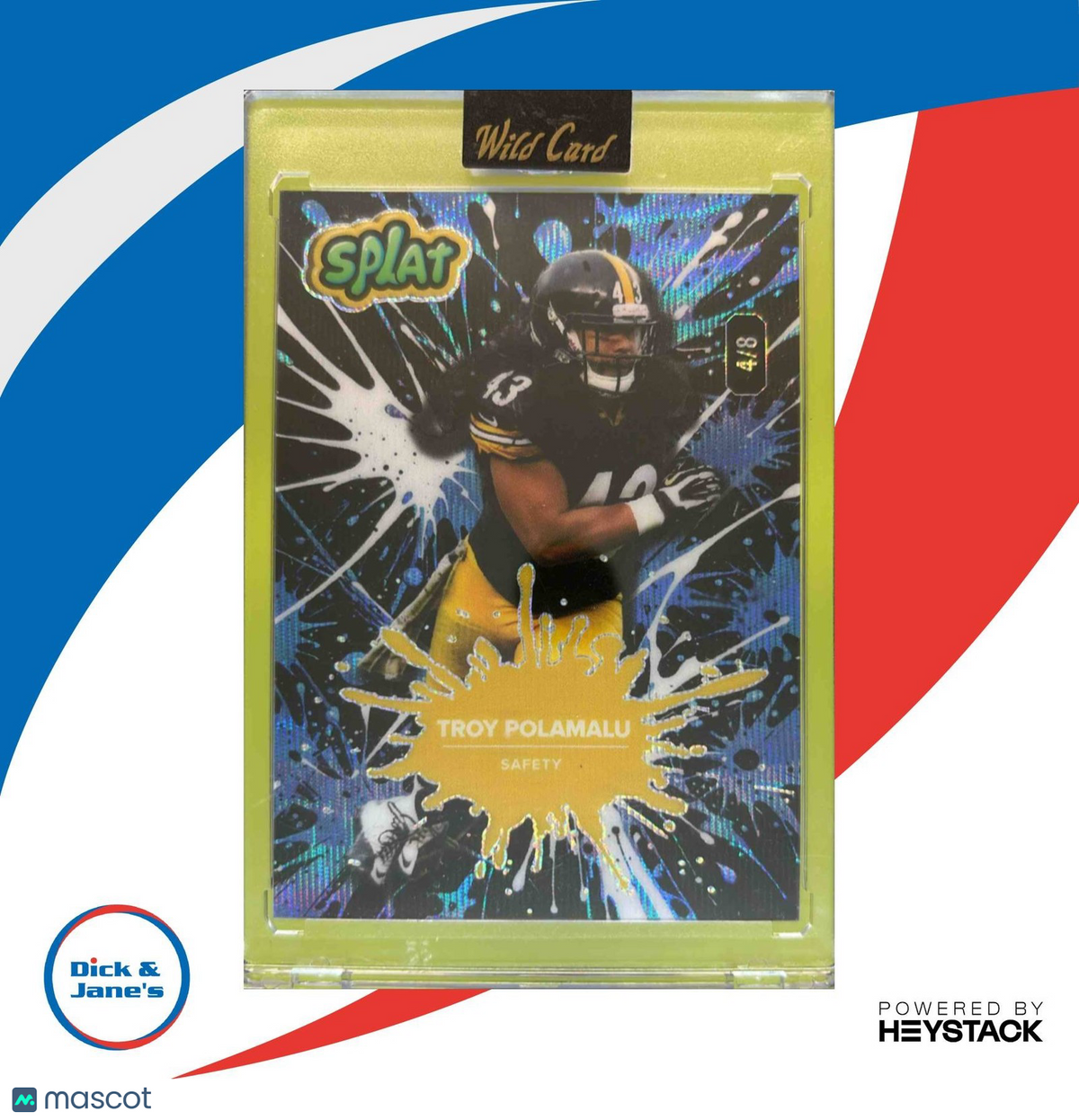 2025 Wild Card SPLAT Troy Polamalu /8 Blue - Steelers