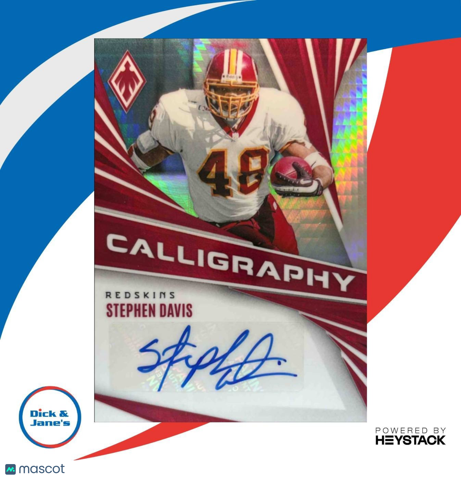 2024 Panini Phoenix Stephen Davis Calligraphy #C-SDS Auto Washington Redskins