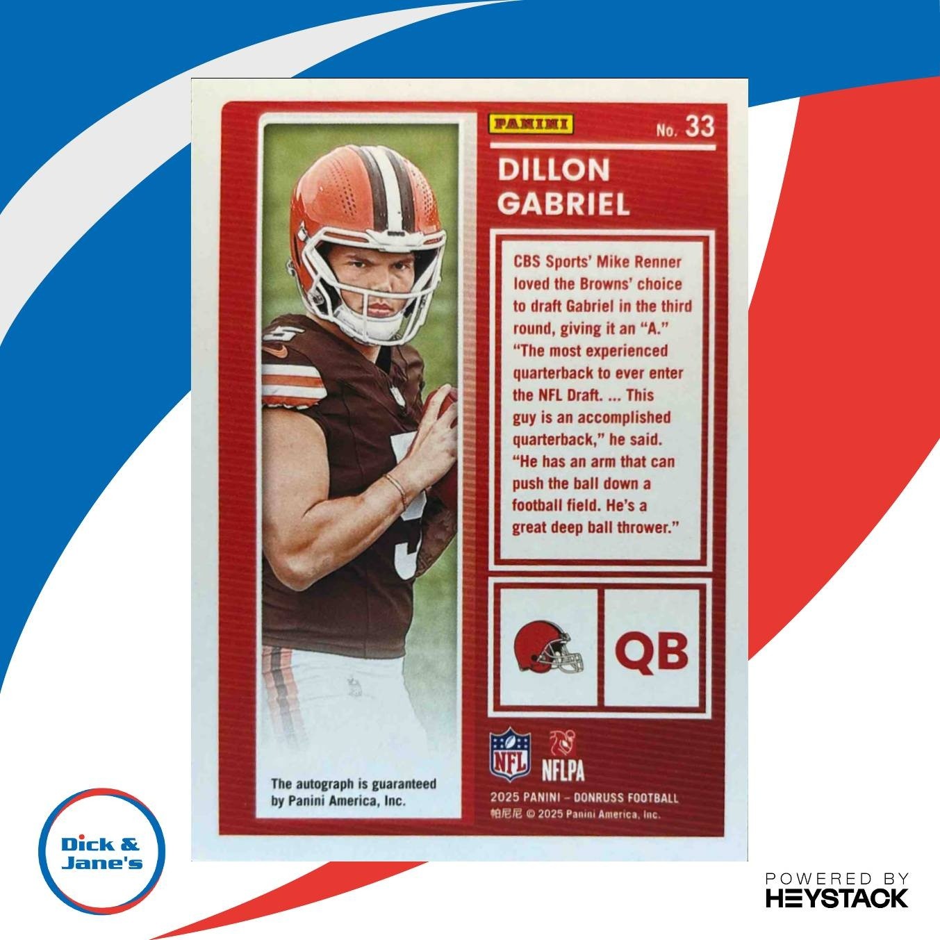 2025 Panini Donruss Dillon Gabriel The Rookies Auto 148/299 #33 RC