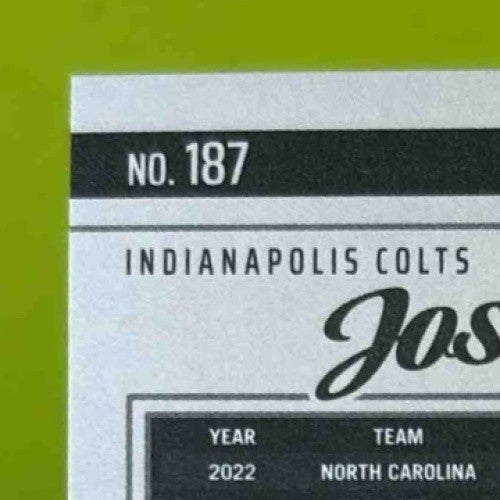 2023 Panini Luminance Josh Downs Auto Green /25 #187 RC Indianapolis Colts