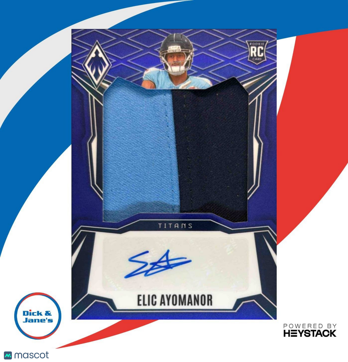 2025 Phoenix Jumbo Patch AUTO Blue Elic Ayomanor /49 RPS-EAR Dual Color