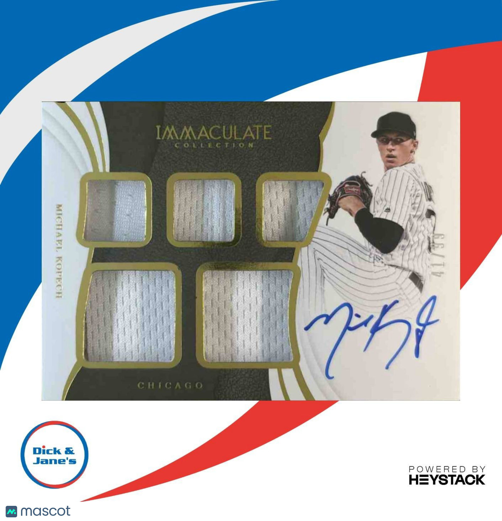 2019 Immaculate Collection Michael Kopech Five Patch /99 RC Auto White Sox