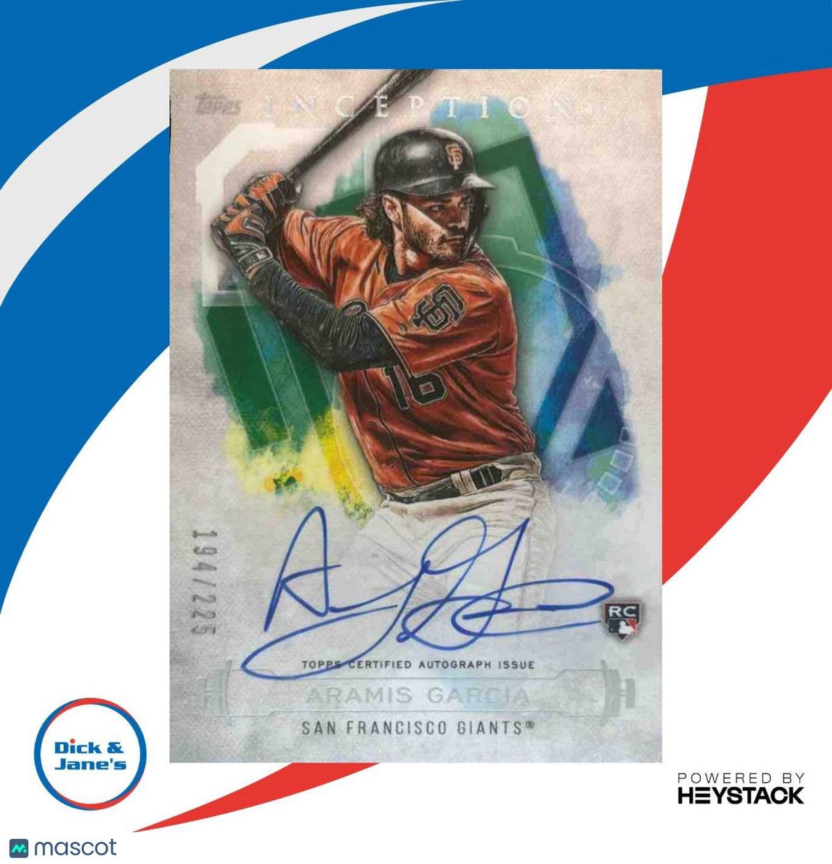 2019 Topps Inception Aramis Garcia Auto 194/250 #RES-AGA RC San Francisco Giants