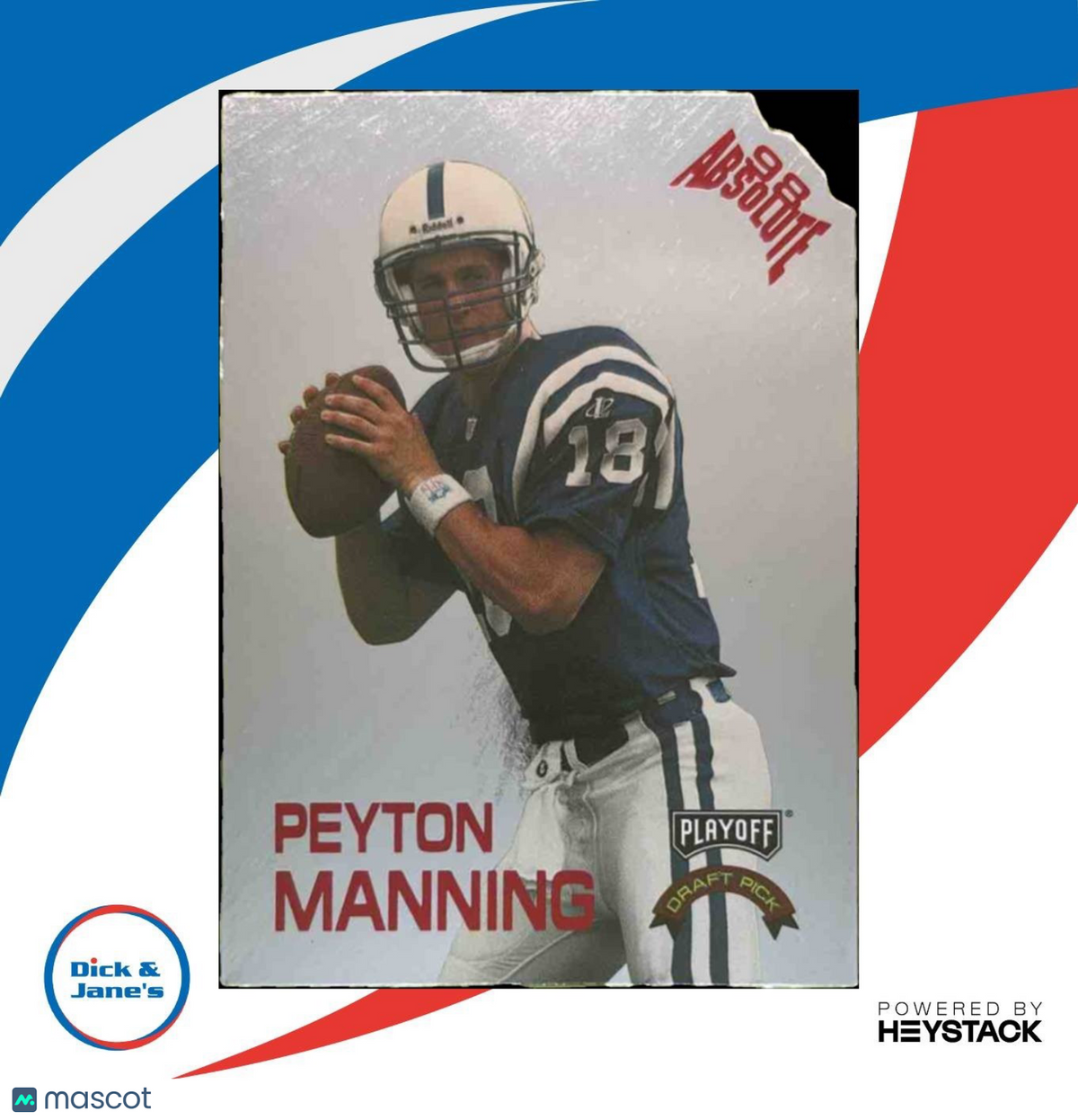 1998 Playoff Absolute Retail Peyton Manning Draft Picks Silver Die Cut #1 Colts
