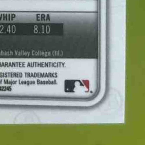 2020 Bowman Draft Adisyn Coffey Chrome Pick Auto Green Refractor /99 White Sox