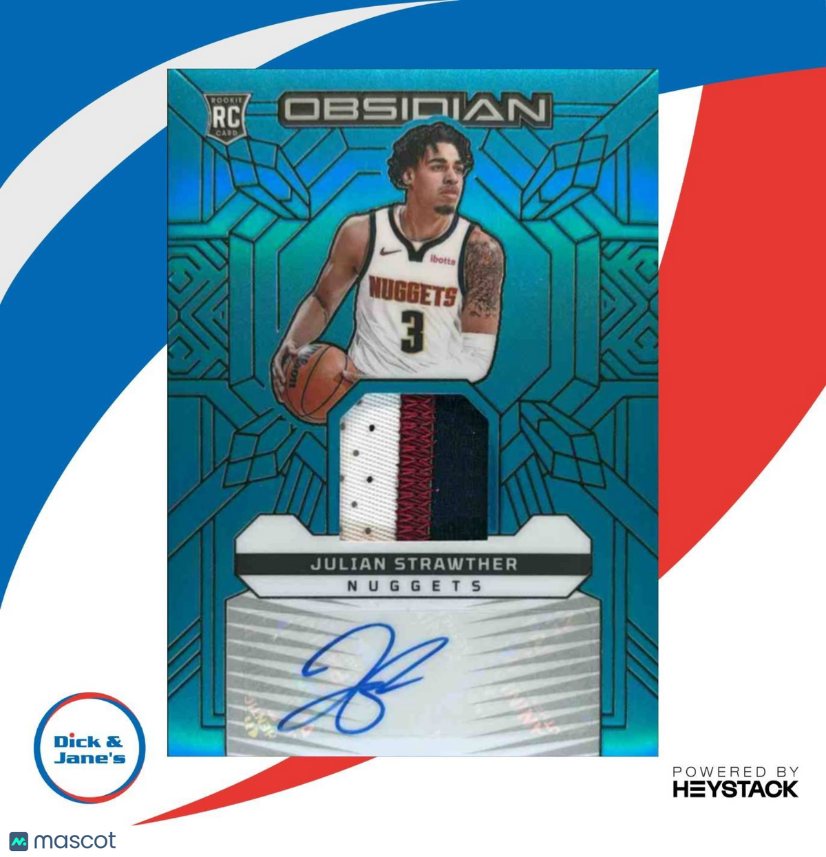 2023-24 Obsidian Julian Strawther Rookie Jersey Ink Blue 5/16 #Auto Nuggets
