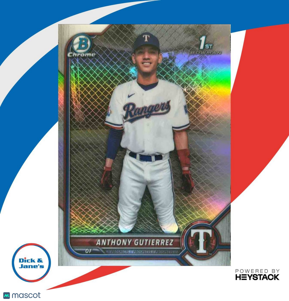 2022 Bowman Chrome Anthony Gutierrez Refractor 70/499 #BCP-160 Texas Rangers