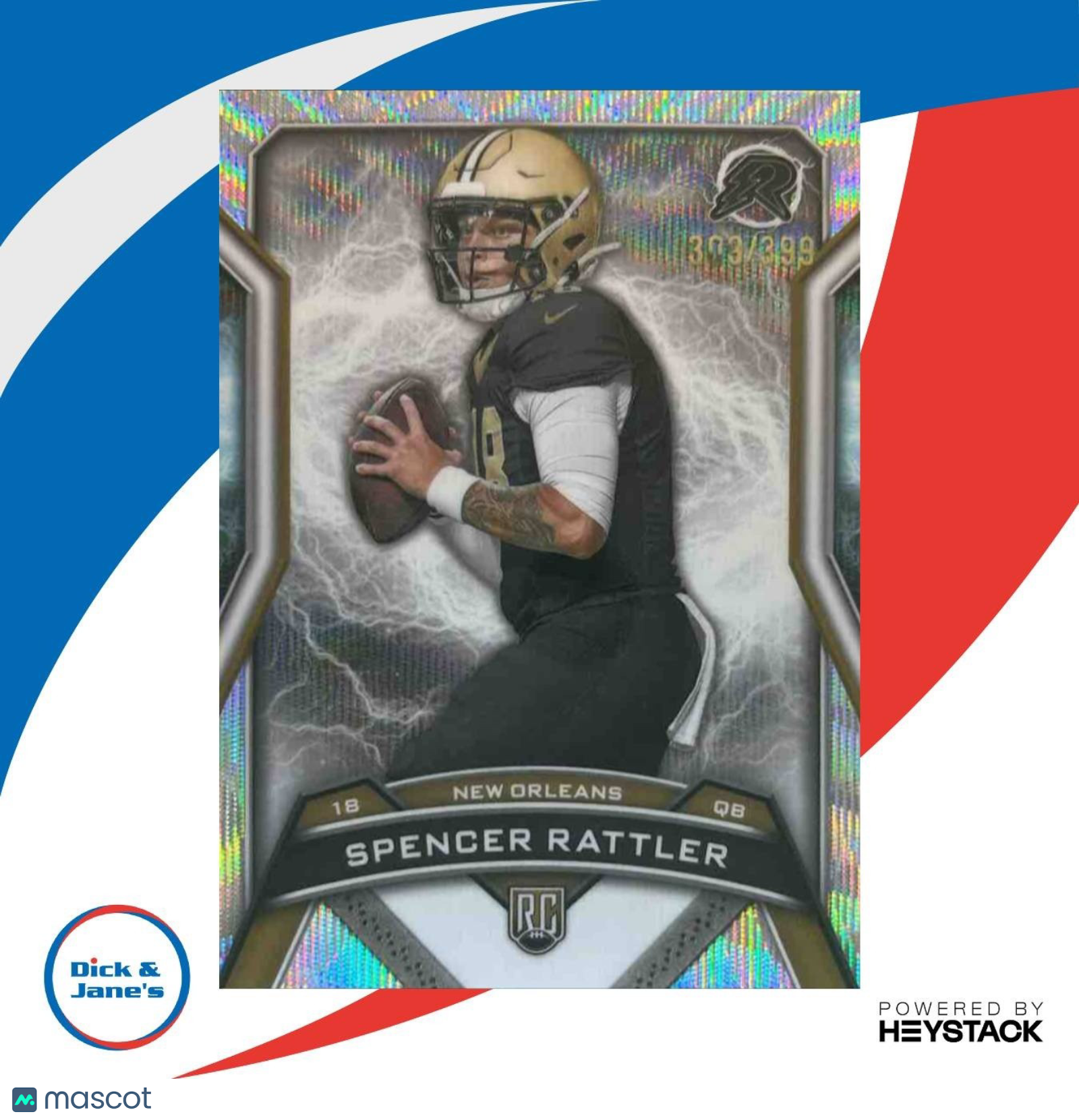 2024 Topps Resurgence Spencer Rattler Surge 303/399 #166 RC New Orleans Saints