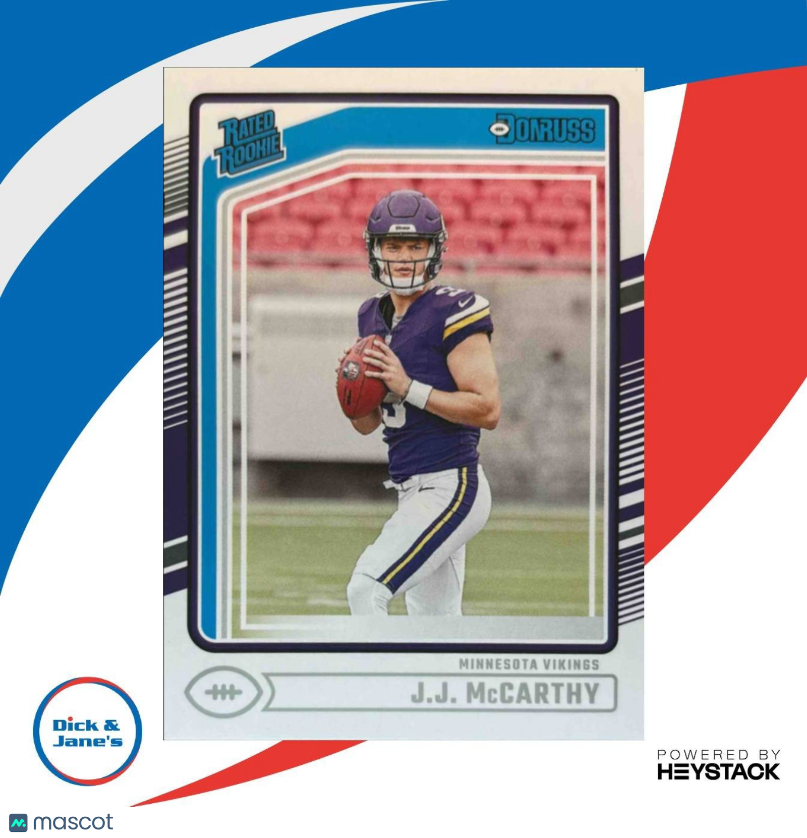 2024 Panini Donruss J.J. McCarthy #303 RC Rated Rookie Minnesota Vikings
