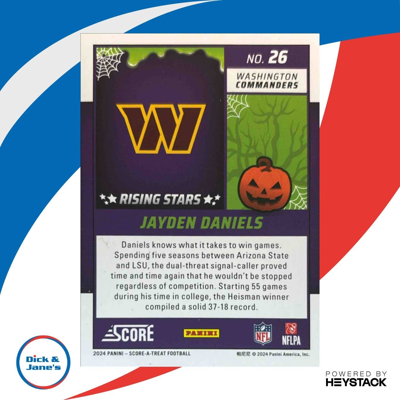 2024 Panini Score A Treat Jayden Daniels Green Bats #26 RC Washington Commanders