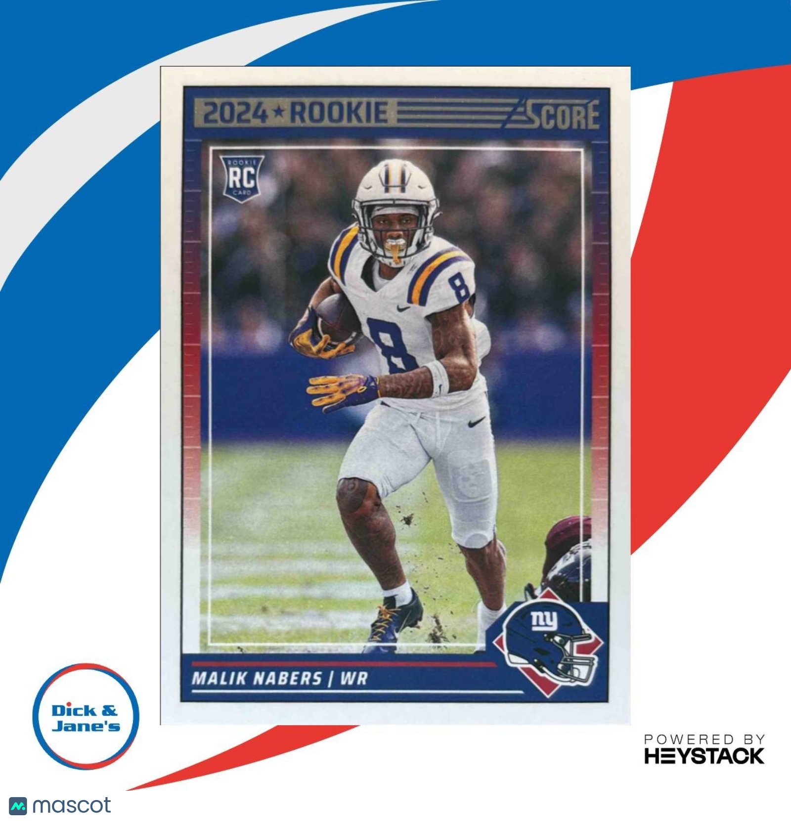 2024 Panini Score Malik Nabers #306 RC New York Giants
