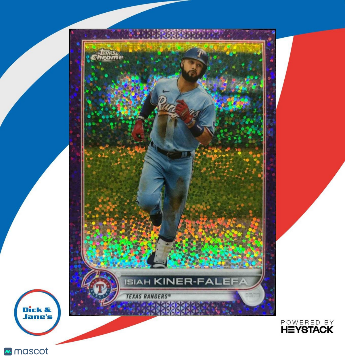 2022 Topps Chrome Isiah Kiner-Falefa Purple Speckle 57/299 #192 Texas Rangers