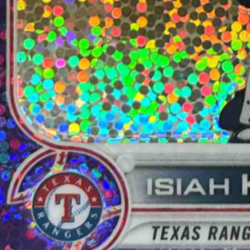 2022 Topps Chrome Isiah Kiner-Falefa Purple Speckle 57/299 #192 Texas Rangers