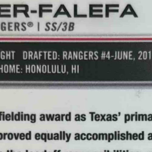 2022 Topps Chrome Isiah Kiner-Falefa Purple Speckle 57/299 #192 Texas Rangers