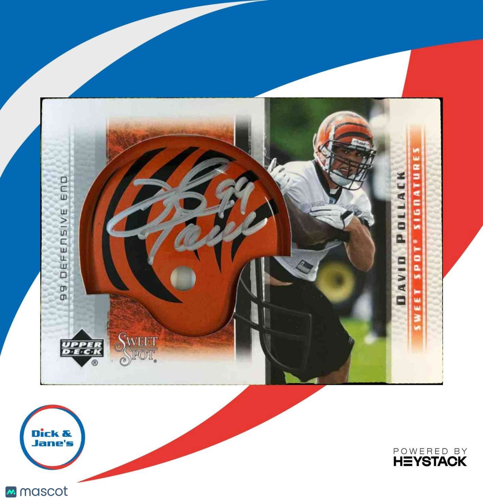 2005 Upper Deck Sweet Spot David Pollack Signatures RC Auto Cincinnati Bengals