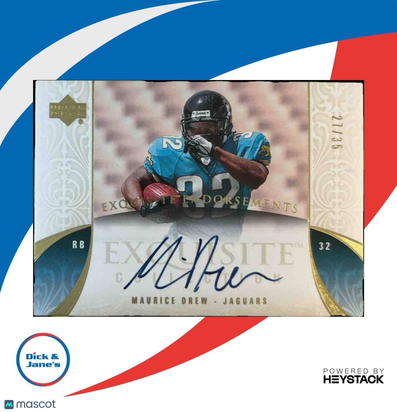 2006 UD Exquisite Collection Maurice Drew Endorsements /35 Auto RC Jaguars