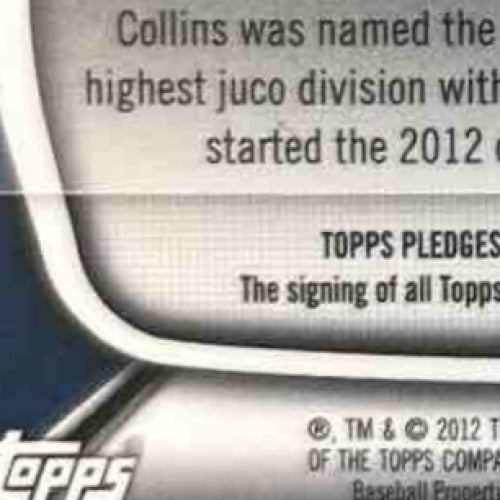 2012 Bowman Platinum Tyler Collins Prospect Auto Green /399 Detroit Tigers