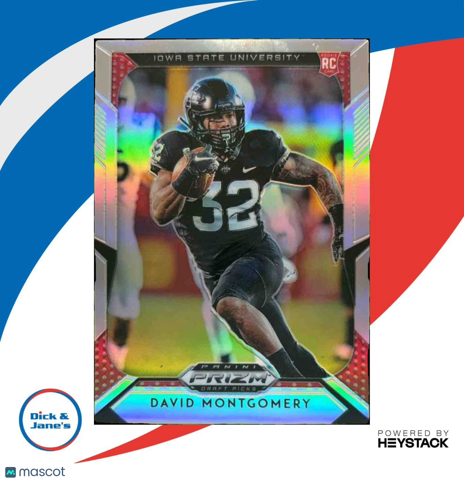 2019 Panini Prizm Draft David Montgomery Prizms Silver #118 RC Iowa Cyclones