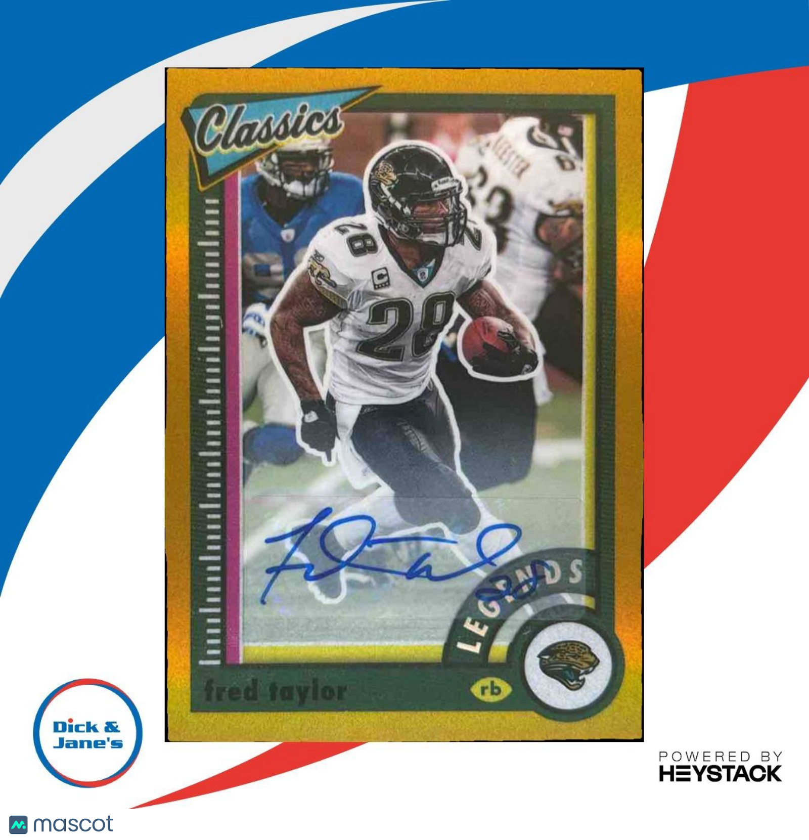 2022 Panini Classics Fred Taylor Signatures Gold /15 Auto Jacksonville Jaguars