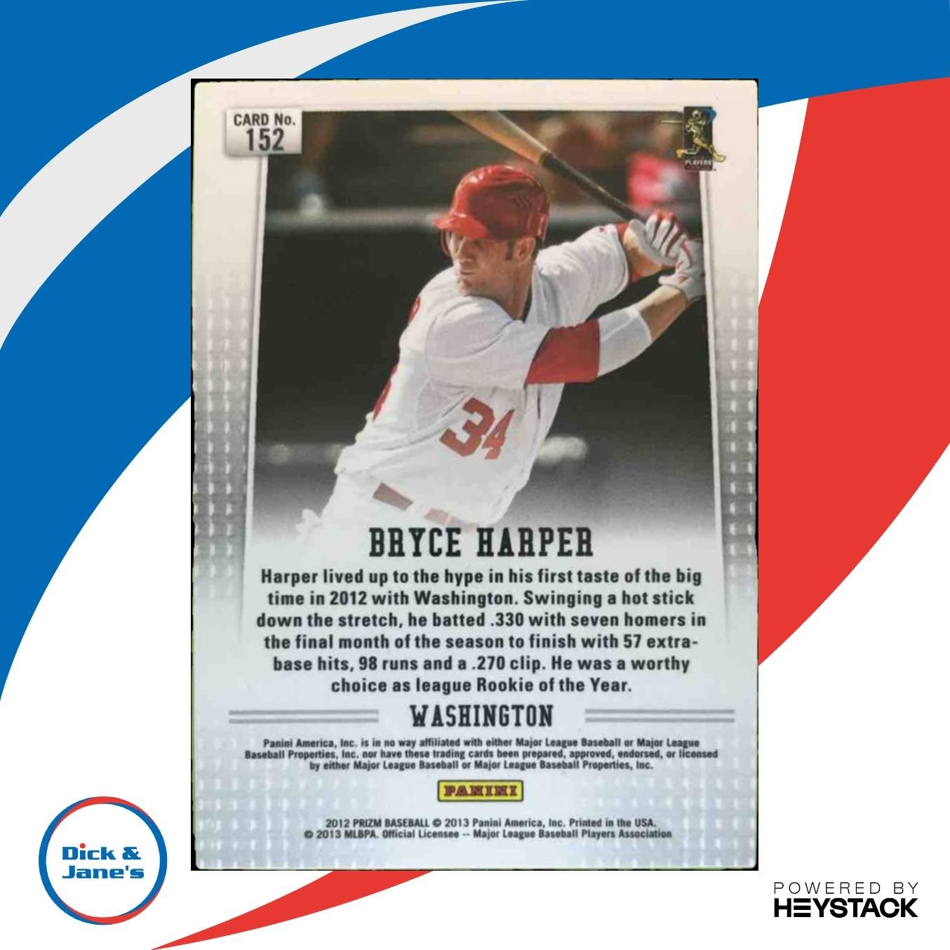 2012 Panini Prizm Bryce Harper #152 RC Washington Nationals