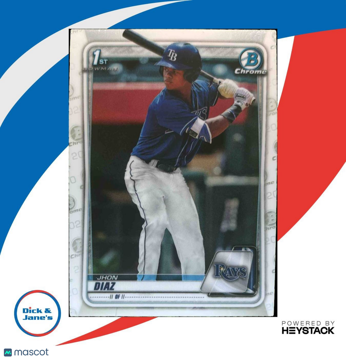 2020 Bowman Jhon Diaz Chrome Prospects #BCP-30 Tampa Bay Rays