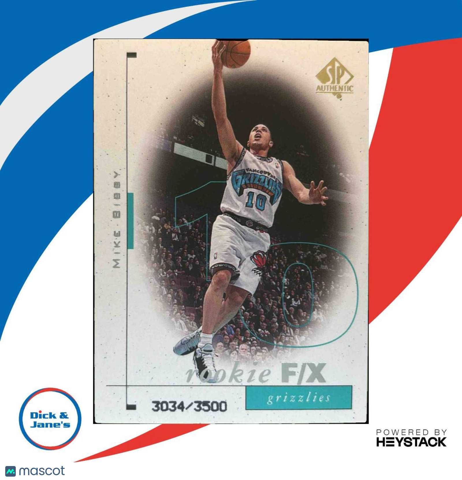 1998-99 SP Authentic Mike Bibby /3500 #92 RC Vancouver Grizzlies